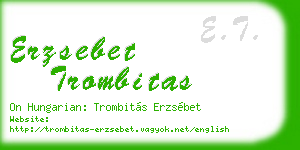erzsebet trombitas business card