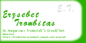 erzsebet trombitas business card